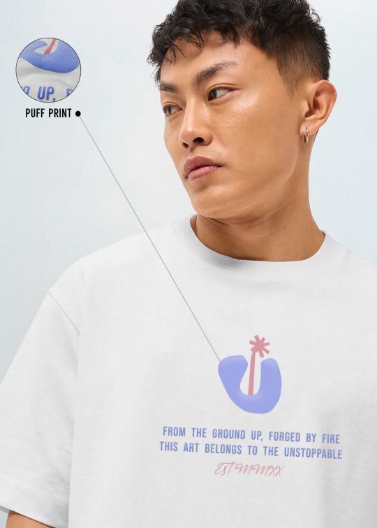 Art Belongs to Unstoppable Premium White Men Oversized T-shirt 