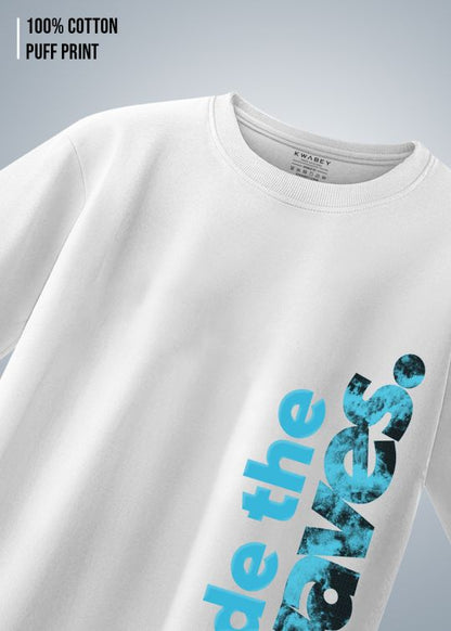 Ride The Waves Premium White Men Oversized T-shirt 