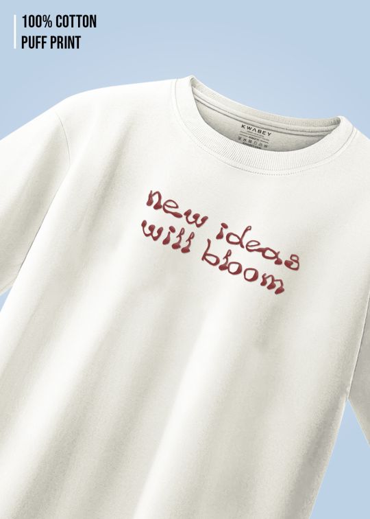 New Ideas Will Bloom Premium Egg Shell Men Oversized T-shirt 