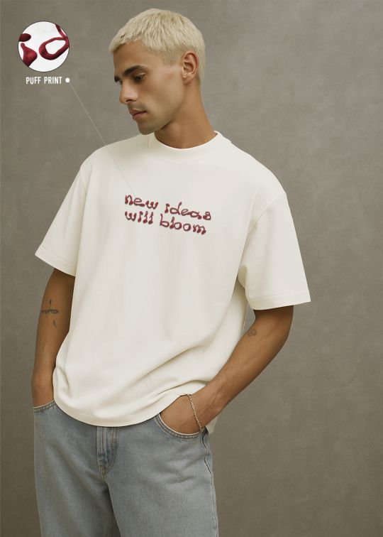 New Ideas Will Bloom Premium Egg Shell Men Oversized T-shirt 